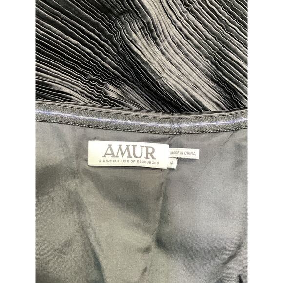 Amur 'Kayleigh' Black Satin Dress Size 4 - Picture 4 of 5